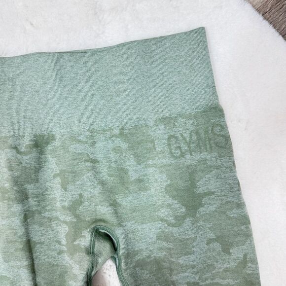 Gymshark Adapt Camo Seamless Leggings Green Small High Rise Ankle - Picture 5 of 12